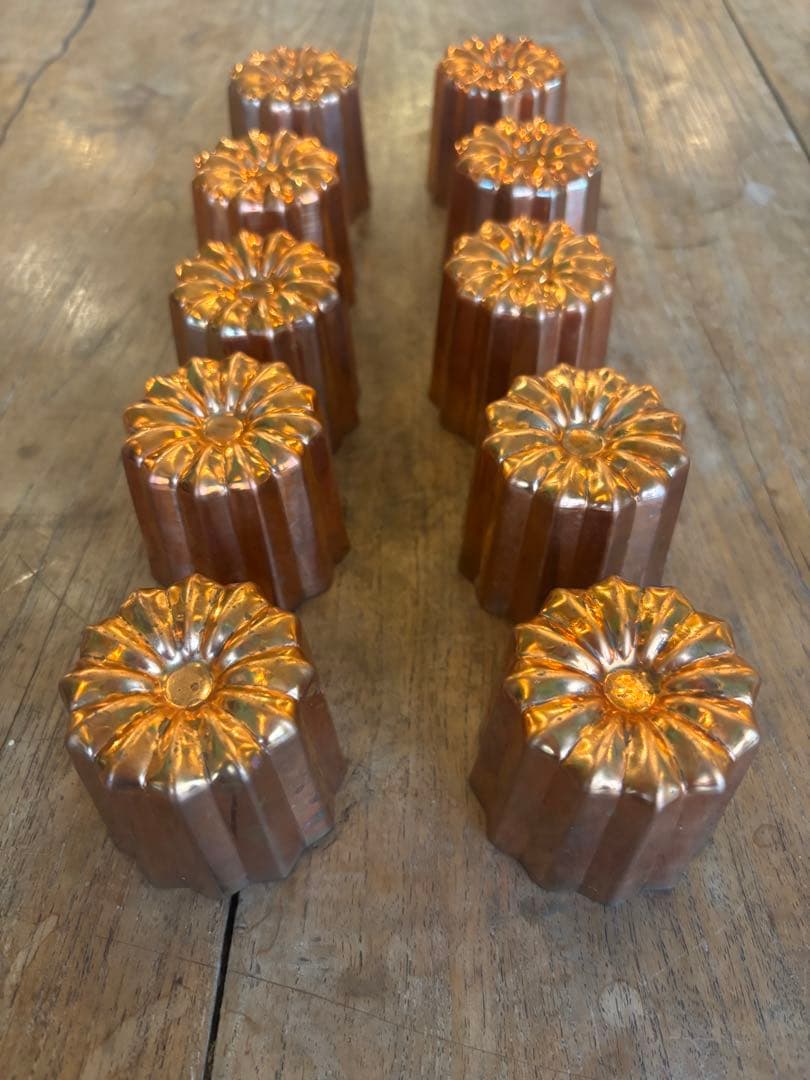 カヌレ型　大　10個セット銅製　浅井商店製菓焼型