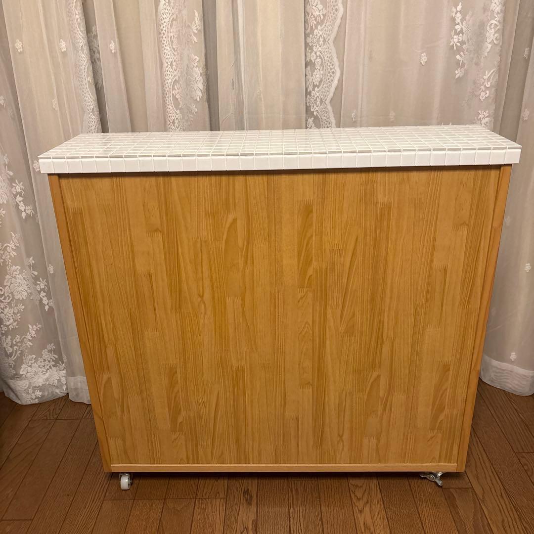 モモナチュラル　スリムワゴン　タイルトップ★お値下げしました★