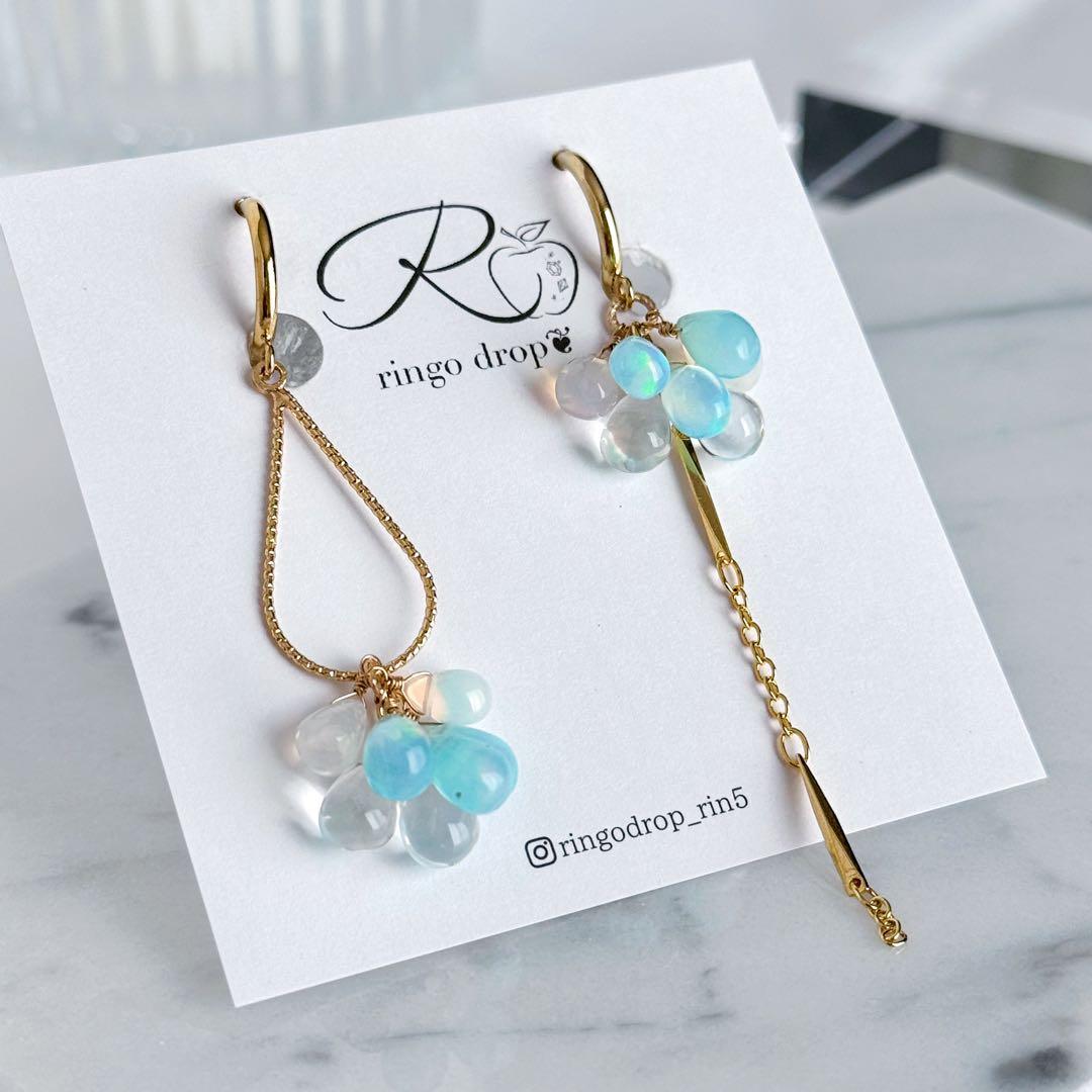 《厳選》プレシャスカラーオパール・水晶 14kgfピアス/16kgpイヤリング他