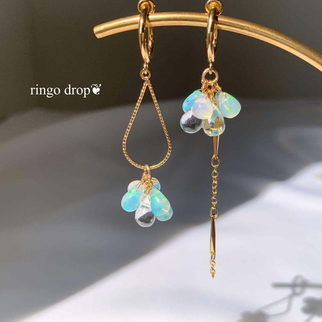 《厳選》プレシャスカラーオパール・水晶 14kgfピアス/16kgpイヤリング他