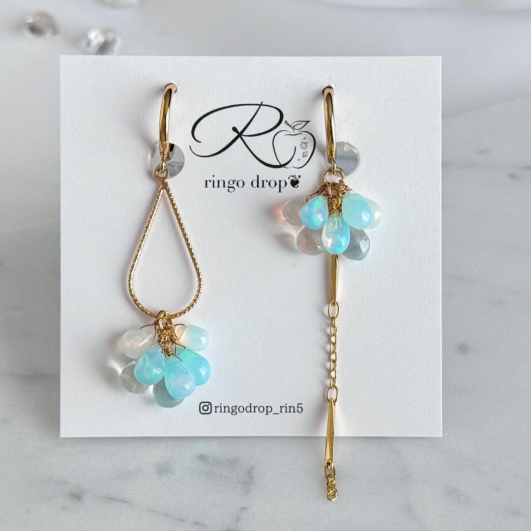 《厳選》プレシャスカラーオパール・水晶 14kgfピアス/16kgpイヤリング他