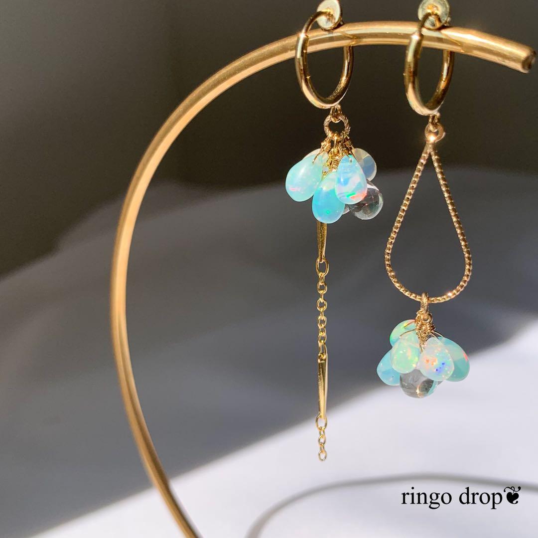 《厳選》プレシャスカラーオパール・水晶 14kgfピアス/16kgpイヤリング他