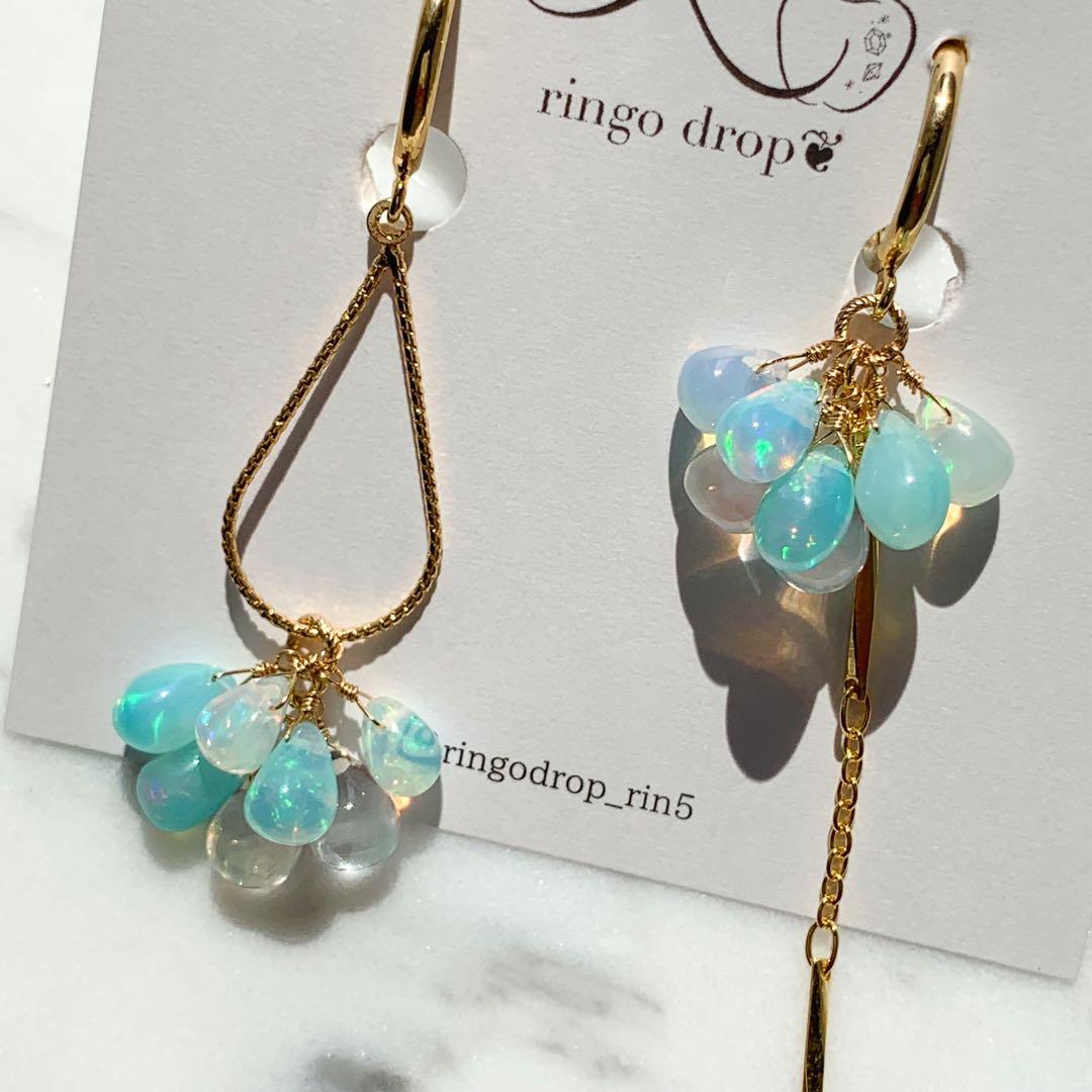 《厳選》プレシャスカラーオパール・水晶 14kgfピアス/16kgpイヤリング他