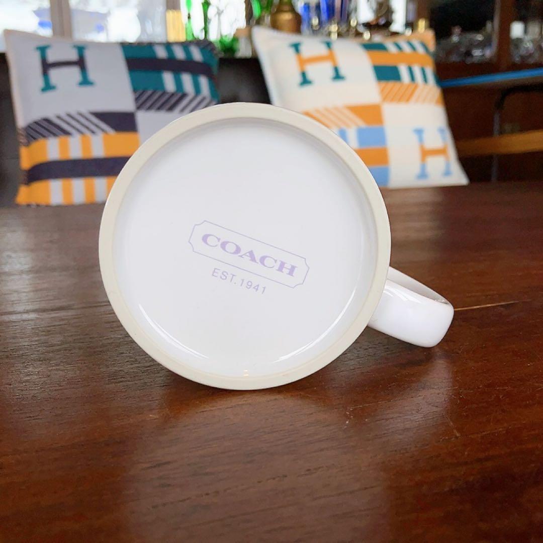 み*様 COACH マグカップ パープル シグネチャー柄 - メルカリ