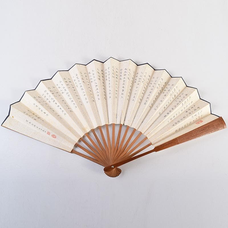 中国 雲溪竹人刻親骨 水墨画 漢詩花図 扇子 M R8802 - メルカリ