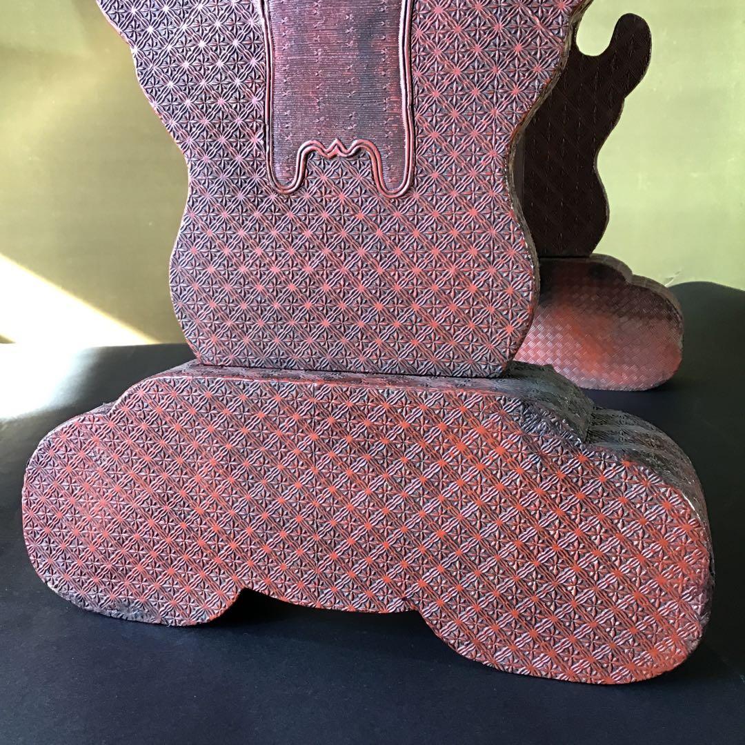 美術館級　極細堆朱　七本掛　刀掛　江戸期桐箱付　江戸期保証　希少　　　　Z3