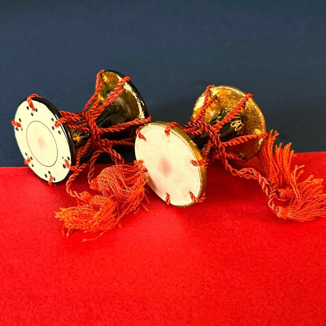 レトロ ひな飾り 雛人形 五人囃子 持ち物 太鼓 小鼓 笛 扇 小物 小道具