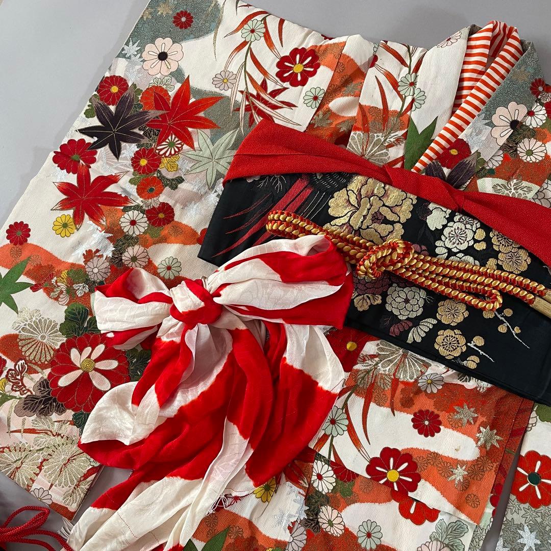 七五三　6歳〜7歳向き　アンティークお着物セット