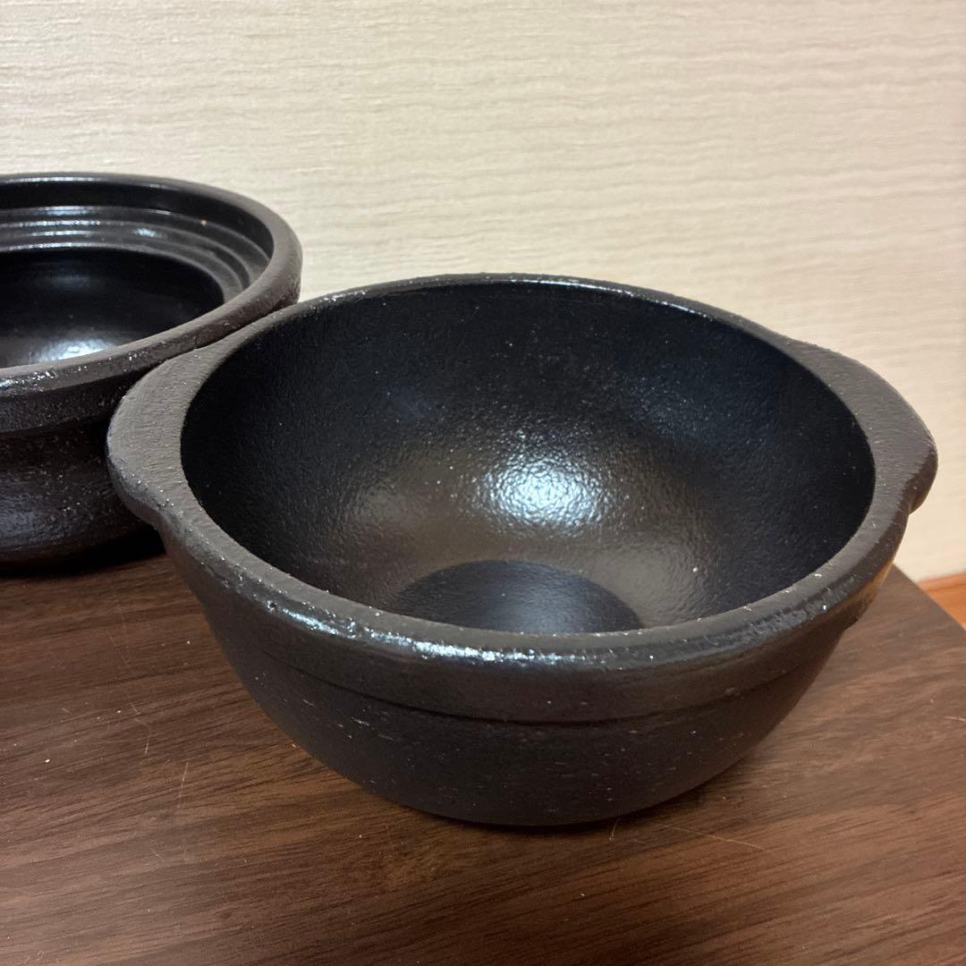 長谷園　陶珍かまど NC-01 黒 二合炊き　レンジ炊飯