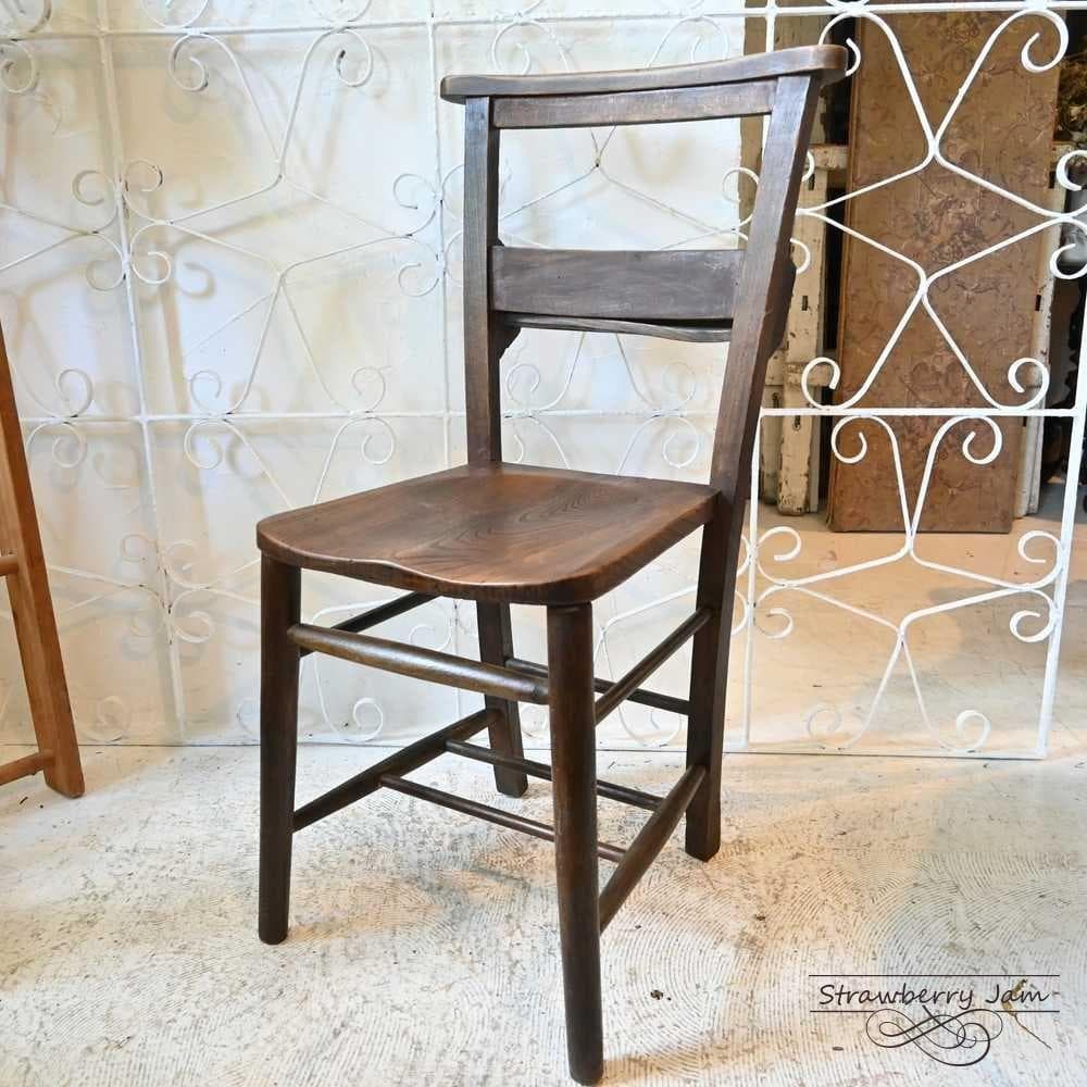 L3705-17-7 英国アンティーク チャーチチェア ダイニングチェア 教会