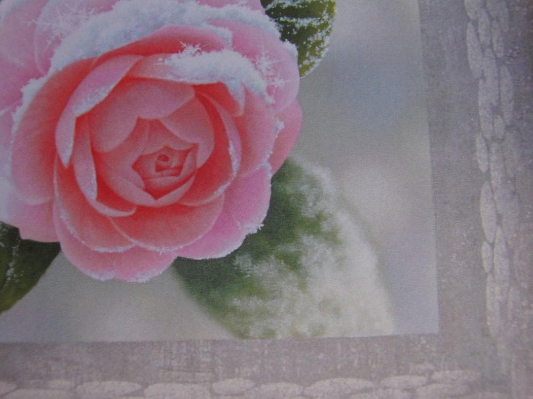 山地司、【乙女椿とミヤマホオジロ】、希少な額装用画集より、状態良好、新品額装付