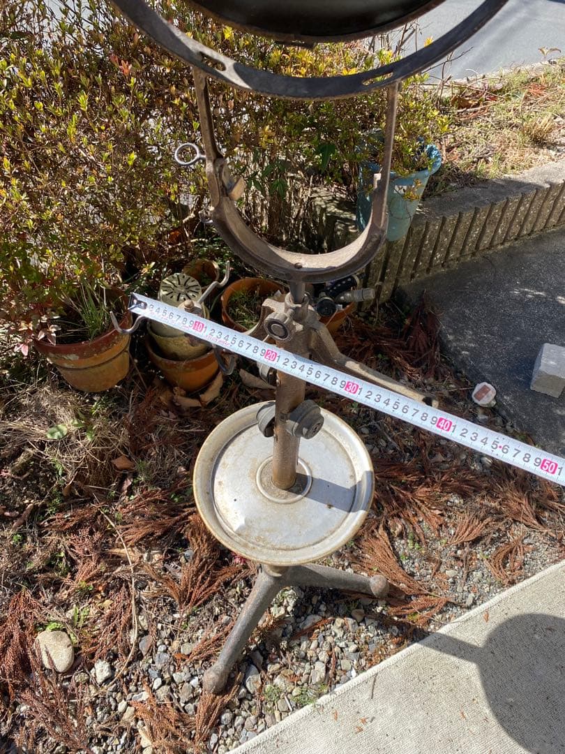 ビンテージ　昭和レトロ　シェービングスタンド　ミラー　鏡　床屋　シャビー