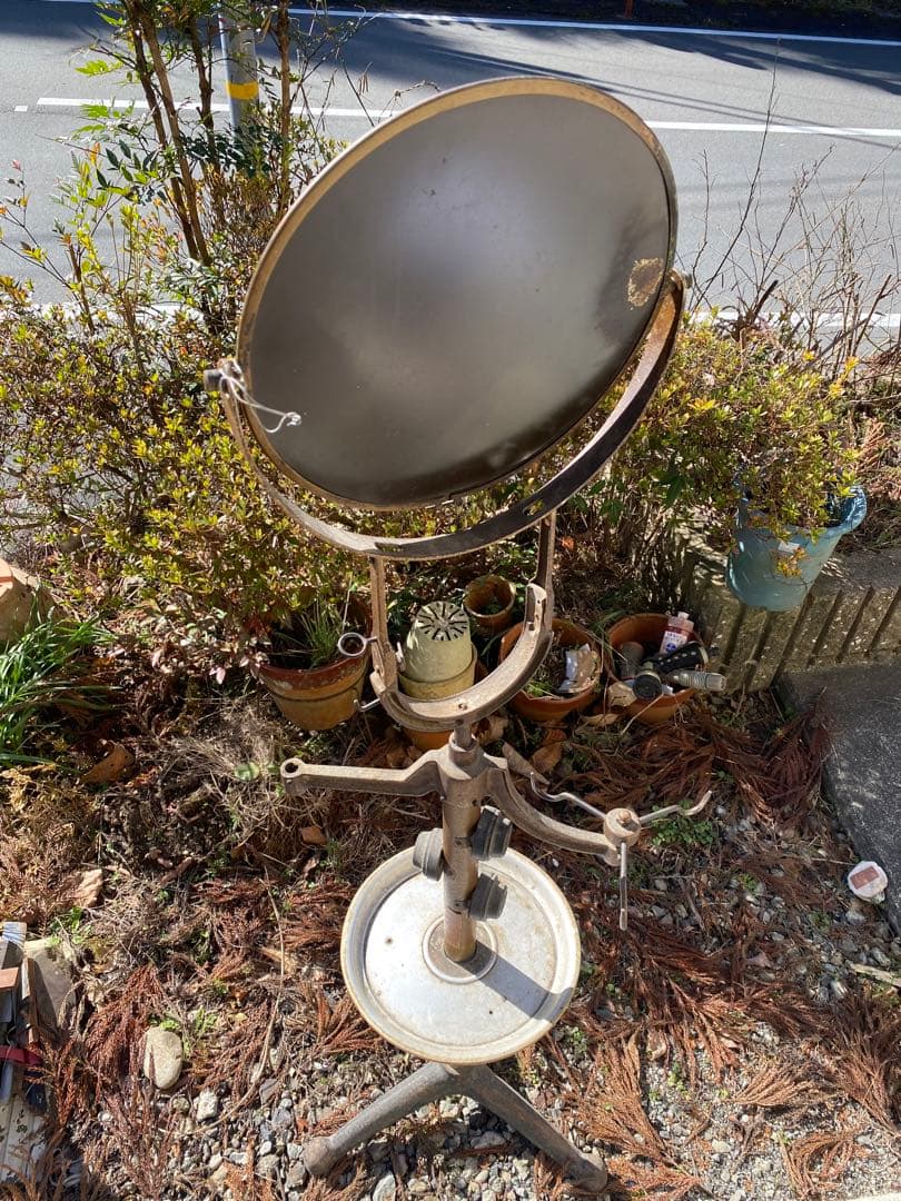 ビンテージ　昭和レトロ　シェービングスタンド　ミラー　鏡　床屋　シャビー