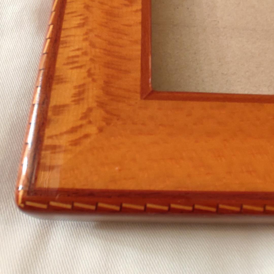 【希少】HERMES フォトスタンド　マホガニーラッカー　ステッチ模様