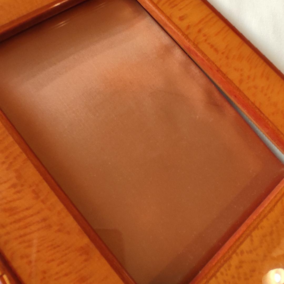 【希少】HERMES フォトスタンド　マホガニーラッカー　ステッチ模様