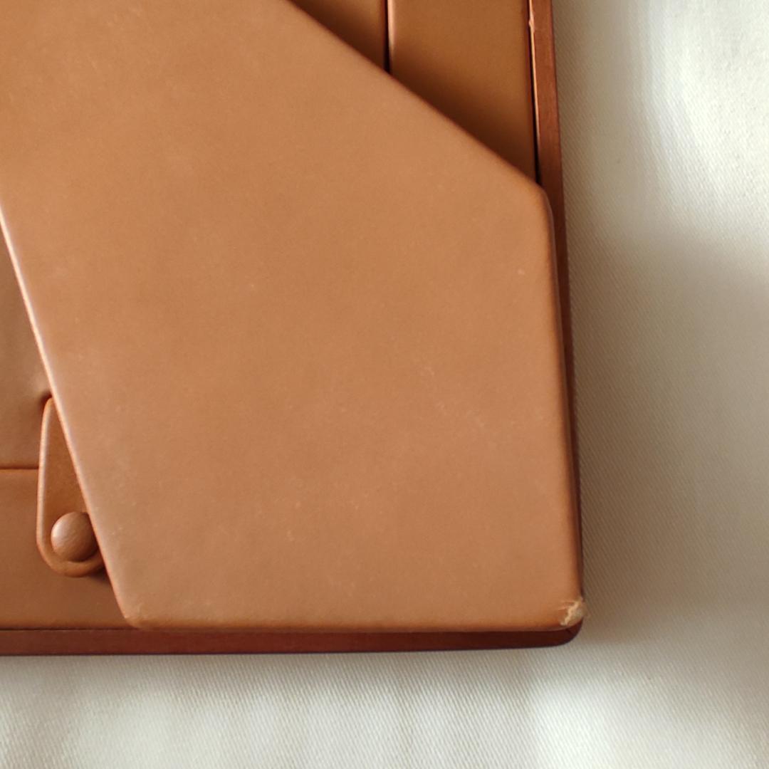 【希少】HERMES フォトスタンド　マホガニーラッカー　ステッチ模様