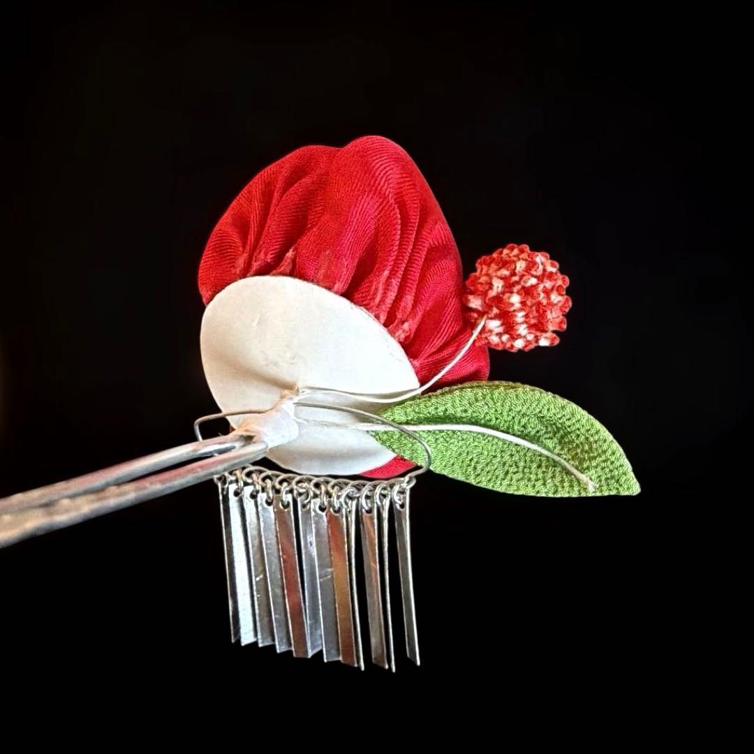 日本髪 髪飾り 七五三 (赤×ピンク) ３～５歳