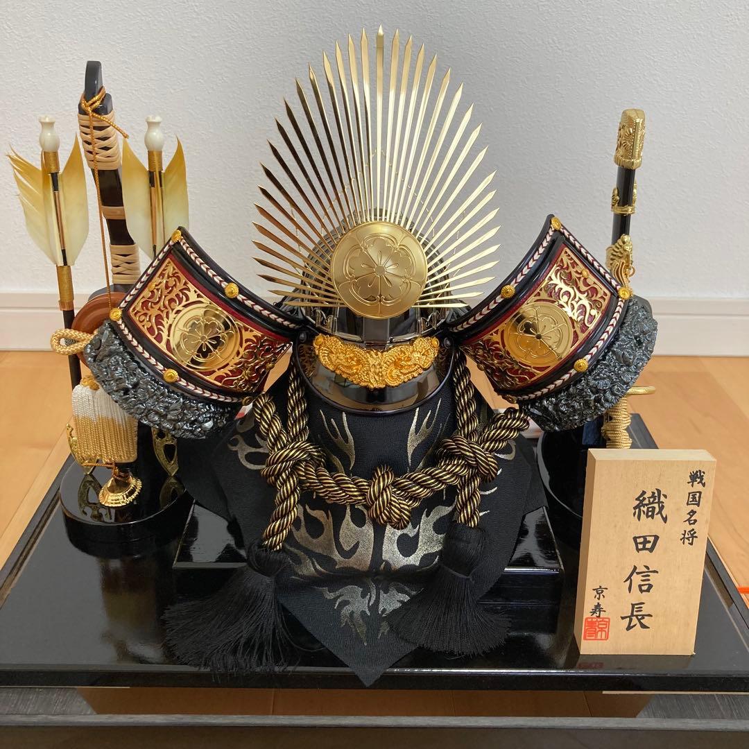 【状態良好】五月人形　兜　ガラスケース付　織田信長　こどもの日