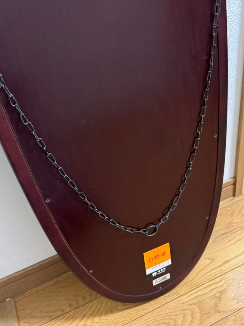 ヴィンテージ オールドカリモク 無垢木製高級 壁掛鏡 ウッドウォールミラー