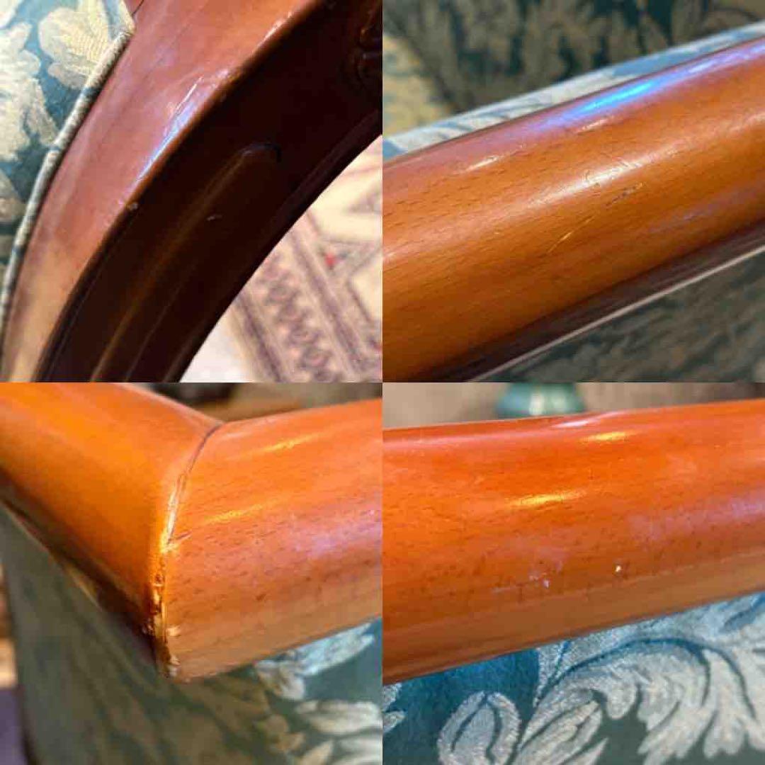 ① クラシック 3人掛けソファ 3Pソファ 花柄 グリーン ビンテージ nY