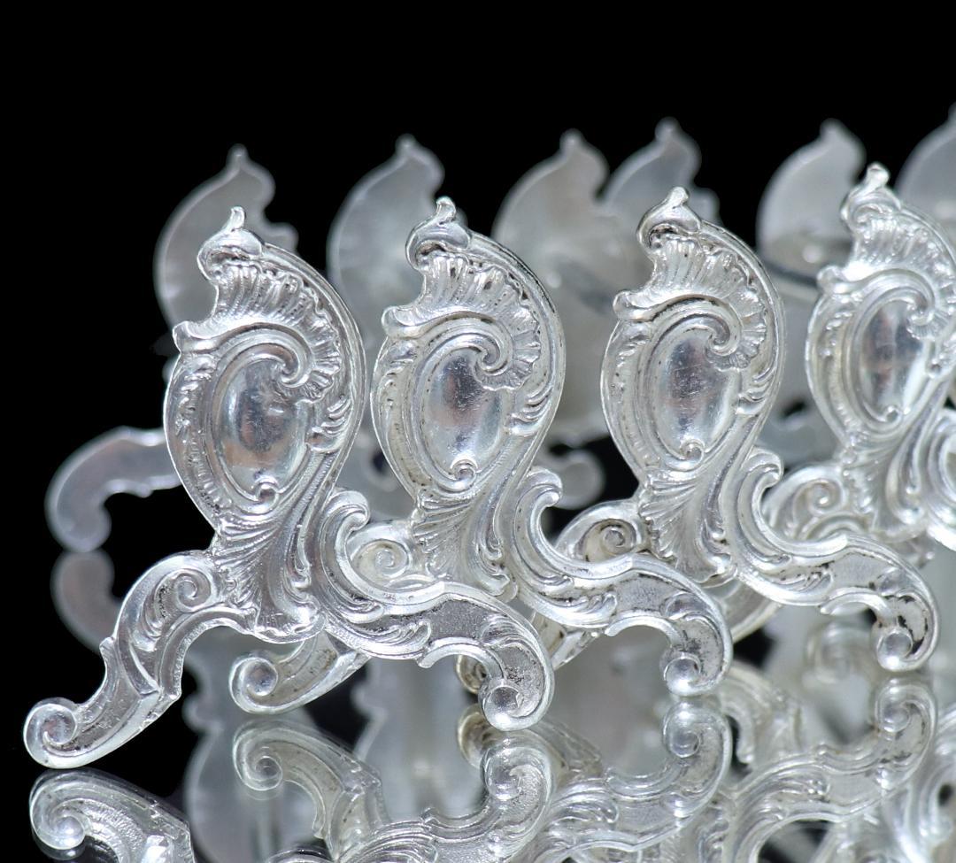 カレル・ベヤード 1870年頃珍品 ロカイユ様式ナイフレスト 6個 アンティーク