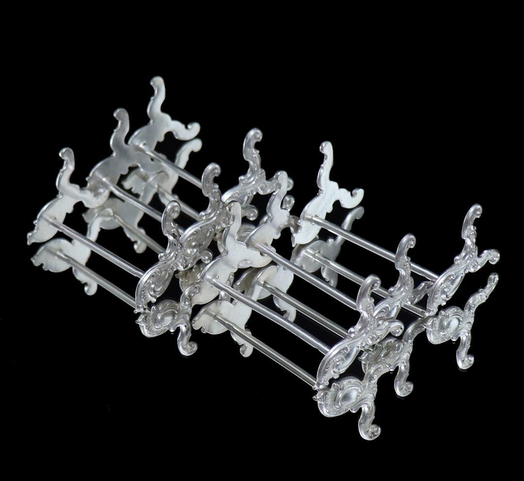 カレル・ベヤード 1870年頃珍品 ロカイユ様式ナイフレスト 6個 アンティーク