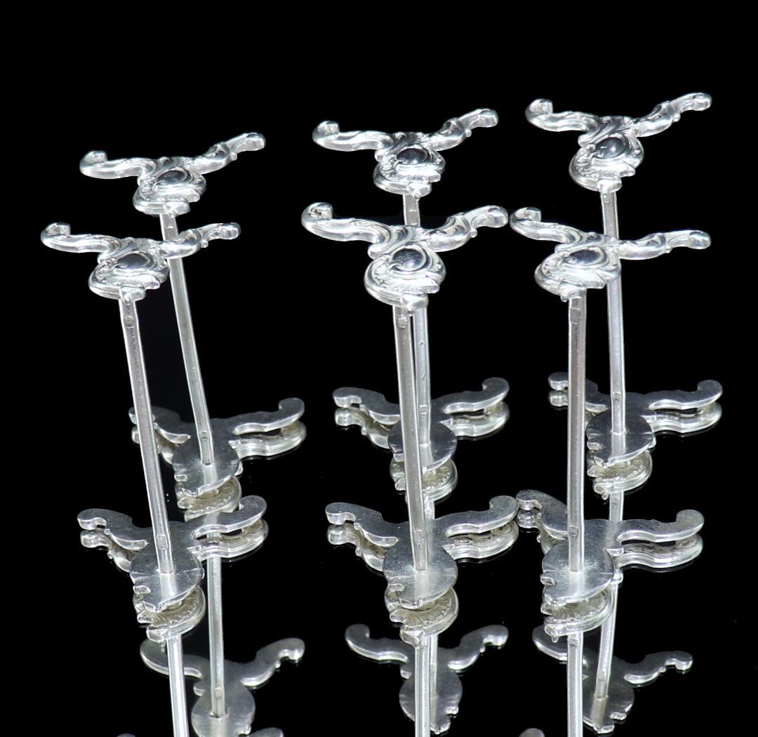 カレル・ベヤード 1870年頃珍品 ロカイユ様式ナイフレスト 6個 アンティーク