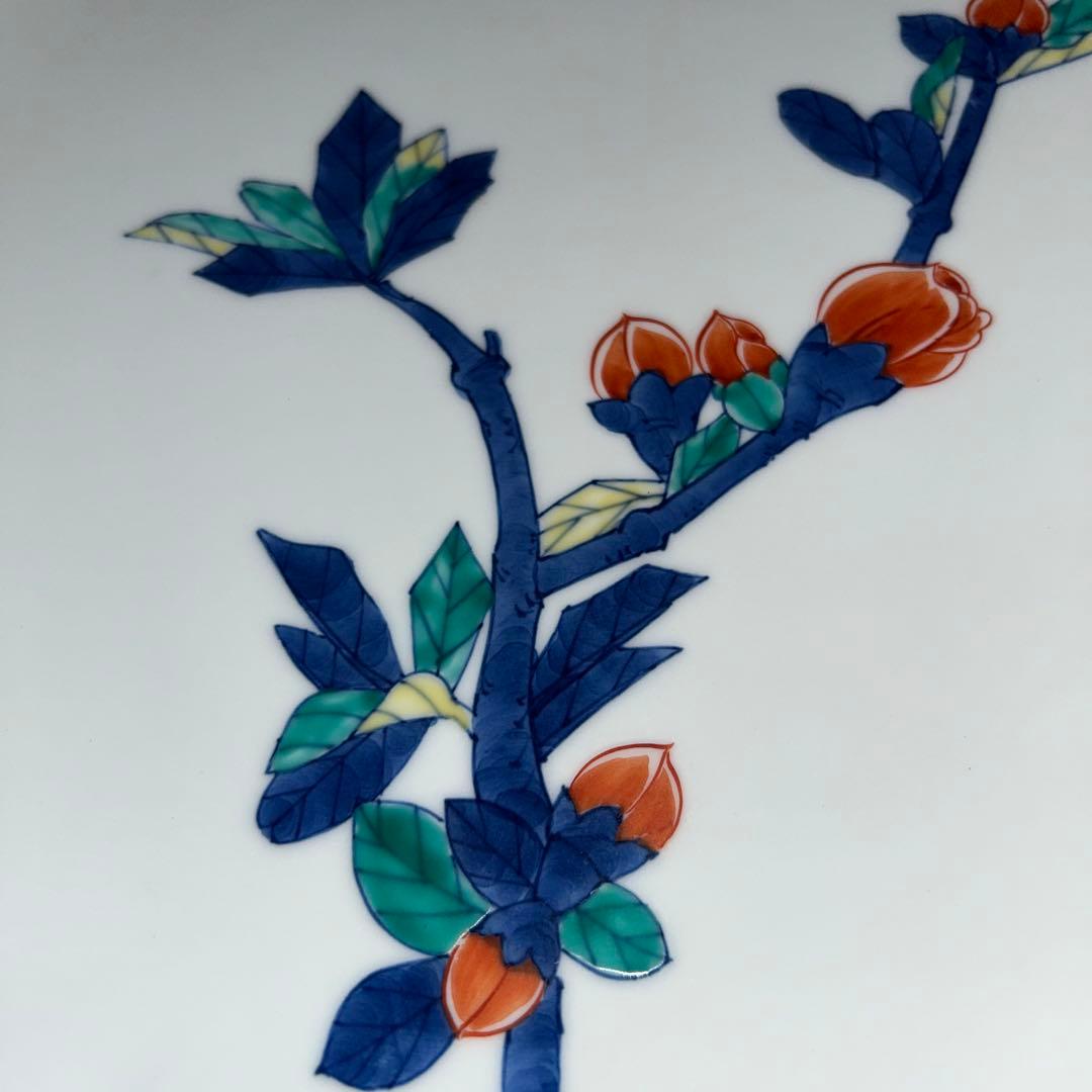 ★《美品》★ 【紫檀の皿立て】、　【有田焼 】「華山・萬右衛門 」飾り皿