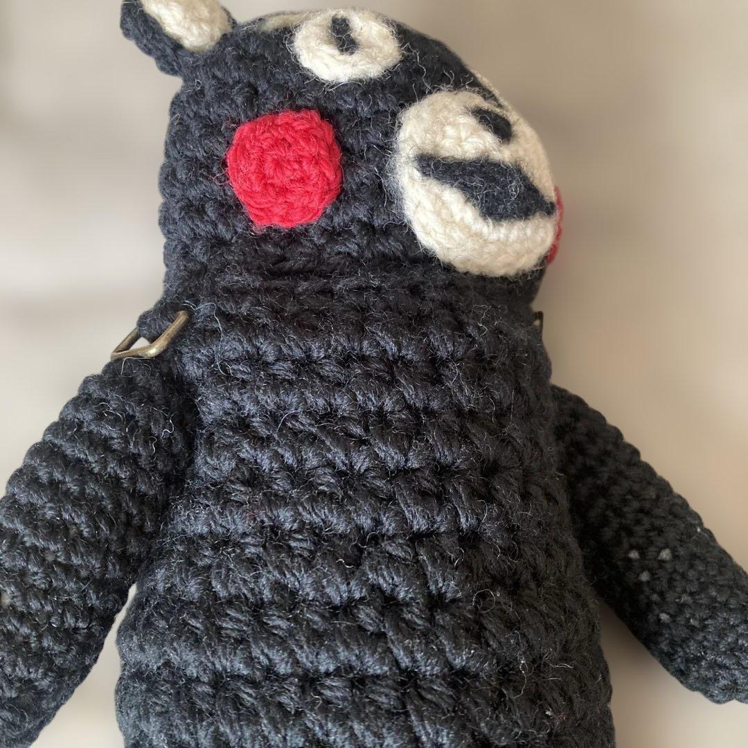 くま ポシェット ハンドメイド作家 編みぐるみ 手編み 希少 1点物 携帯ポーチ