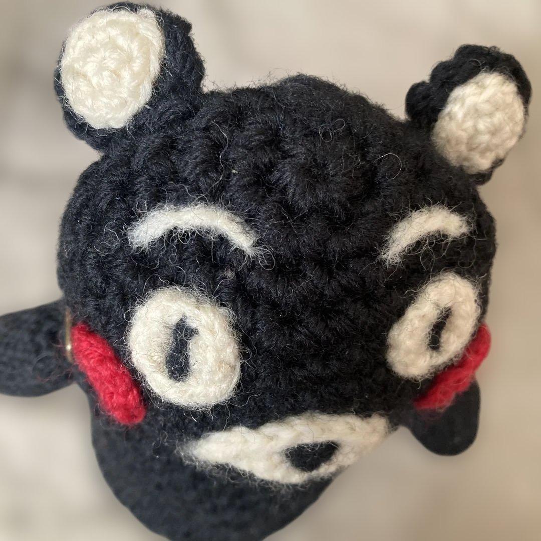 くま ポシェット ハンドメイド作家 編みぐるみ 手編み 希少 1点物 携帯ポーチ