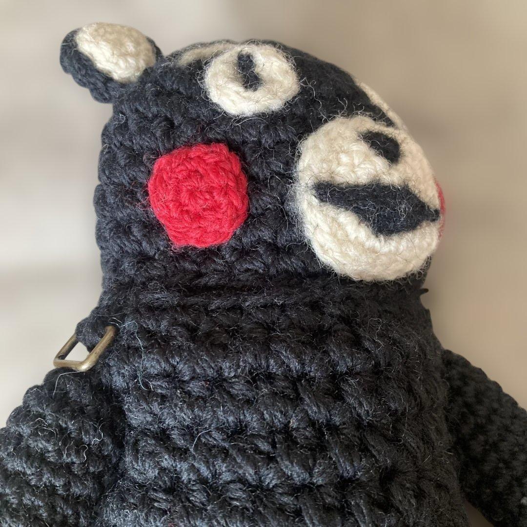 くま ポシェット ハンドメイド作家 編みぐるみ 手編み 希少 1点物 携帯ポーチ