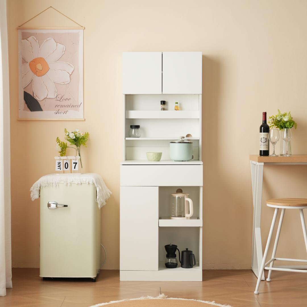 超人気！食器棚 キッチンボード レンジボード キッチン収納　2COLOR