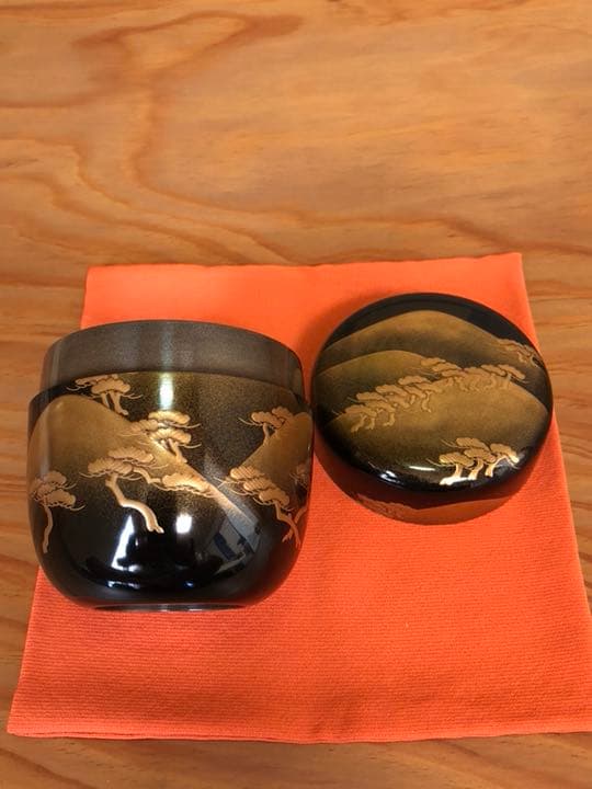 ナツメ 輪島塗 茶平一斎 遠山利休棗 蒔絵 箱付き