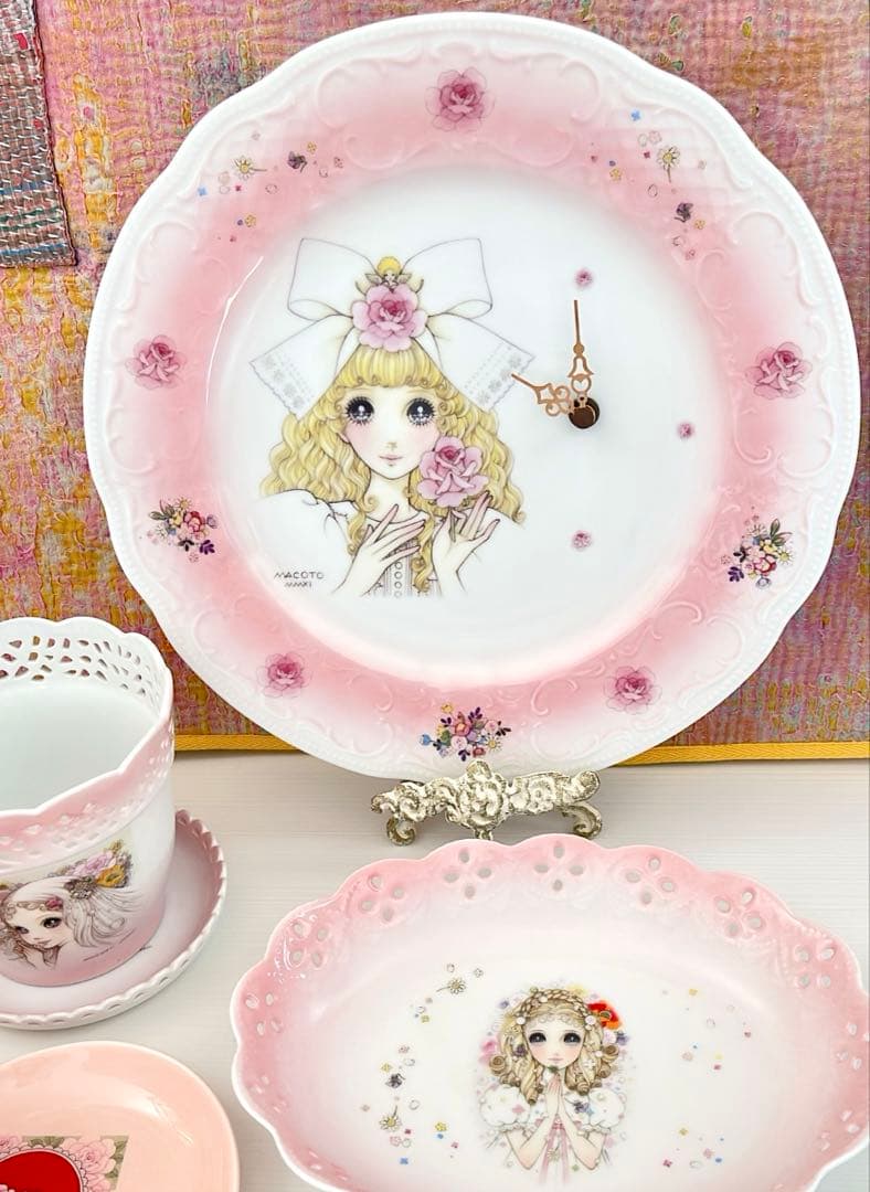 マコトクチュール 高橋真琴 陶器 時計 カップ 皿 鉢カバー アナスイ 8点