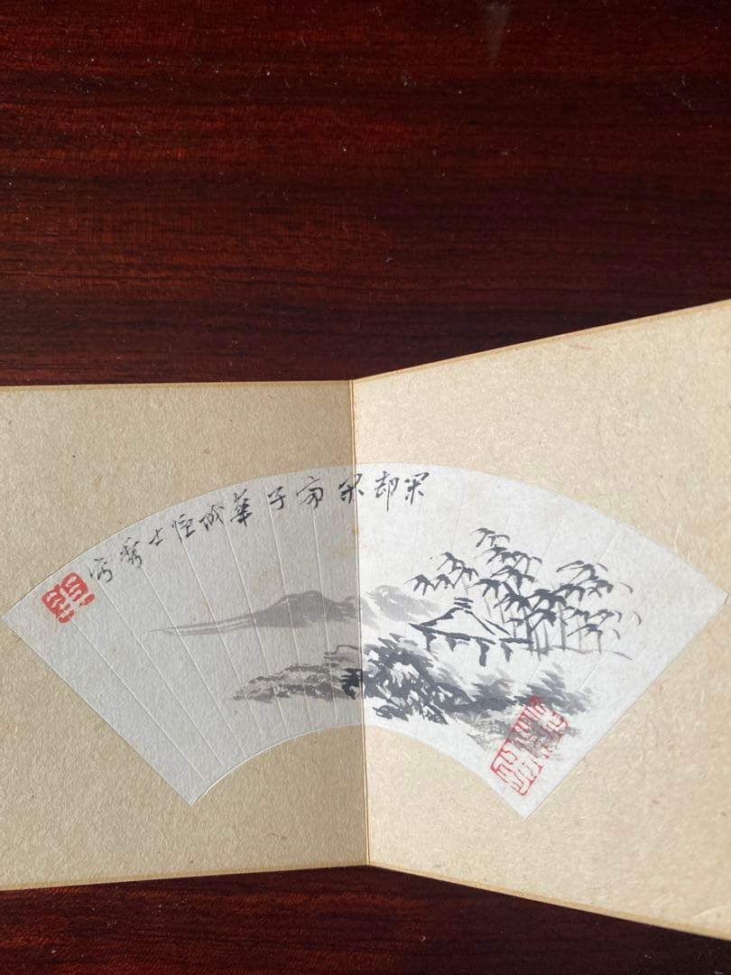扇面画帖 セット本 肉筆 水墨画 彩色画 書 落款有日本画 古美術