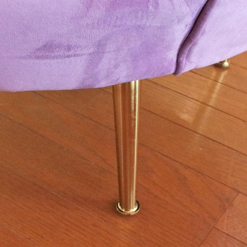 シェル型チェア パープル×ゴールド インテリア クッション付 143-184