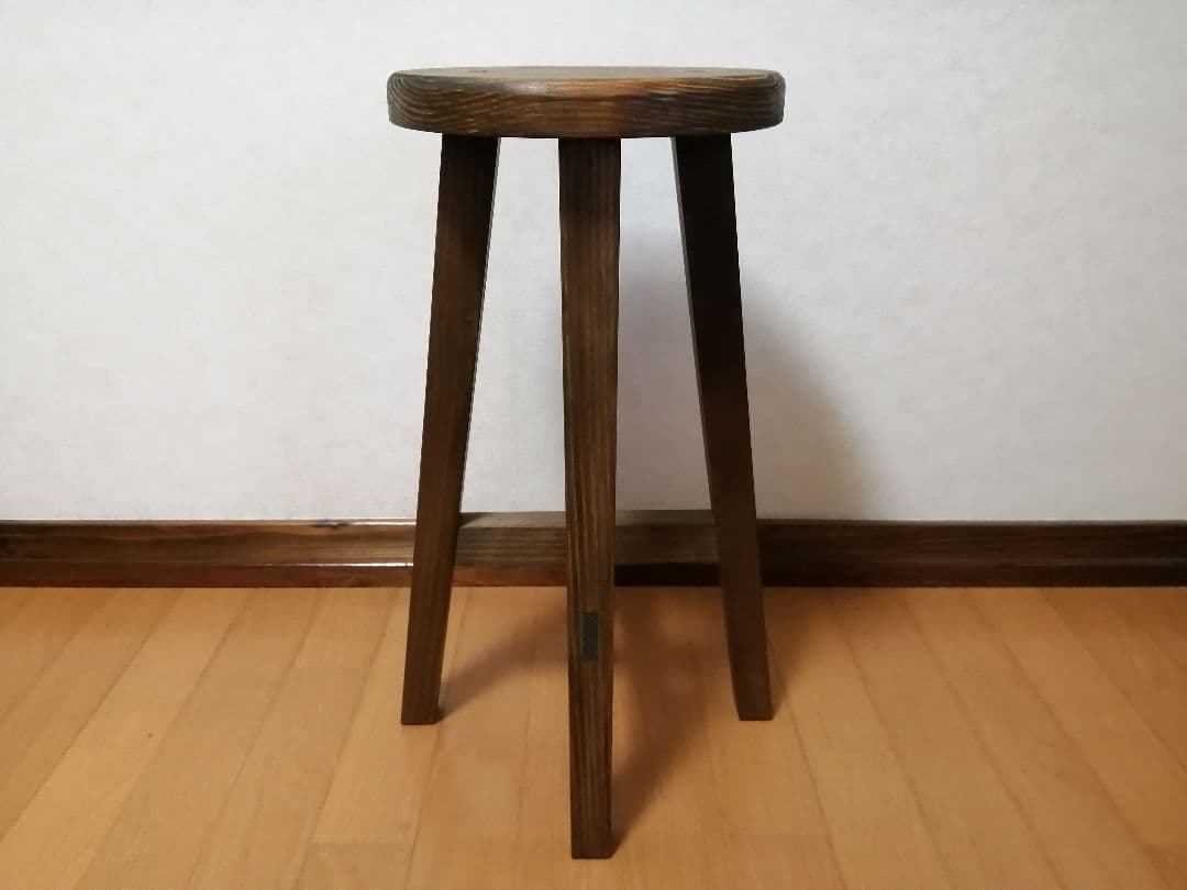 【ほぞ組】木製スツール　高さ65cm　丸椅子　stool 　花瓶台