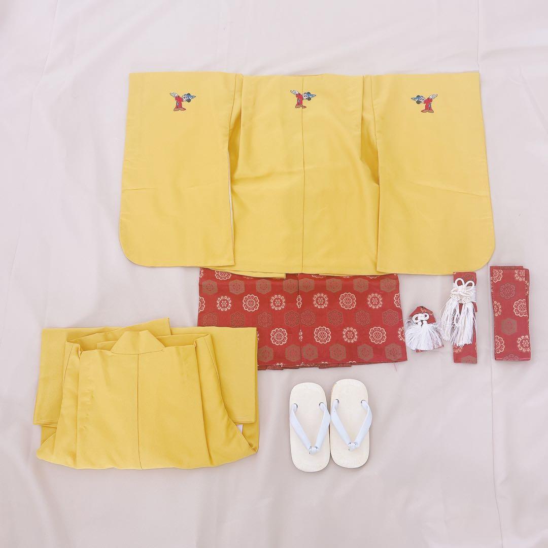 七五三3歳男の子　羽織袴セット　Walt Disney 黄色