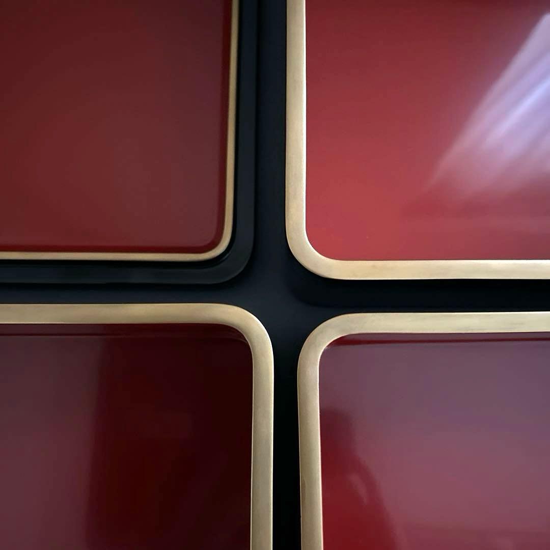 輪島塗蒔絵三段重箱　平台付