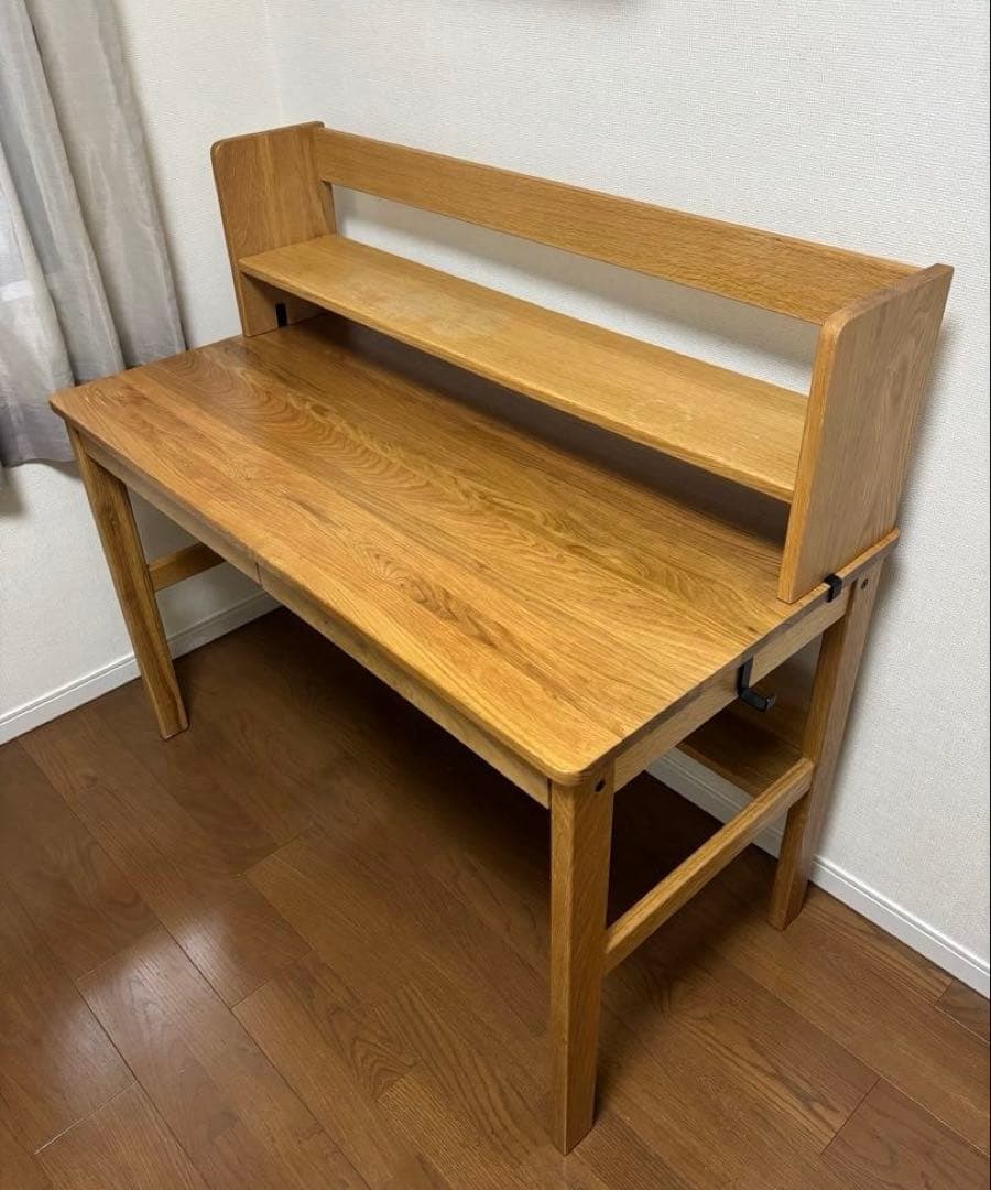 【無印良品】オーク無垢材デスクと上置き棚セット