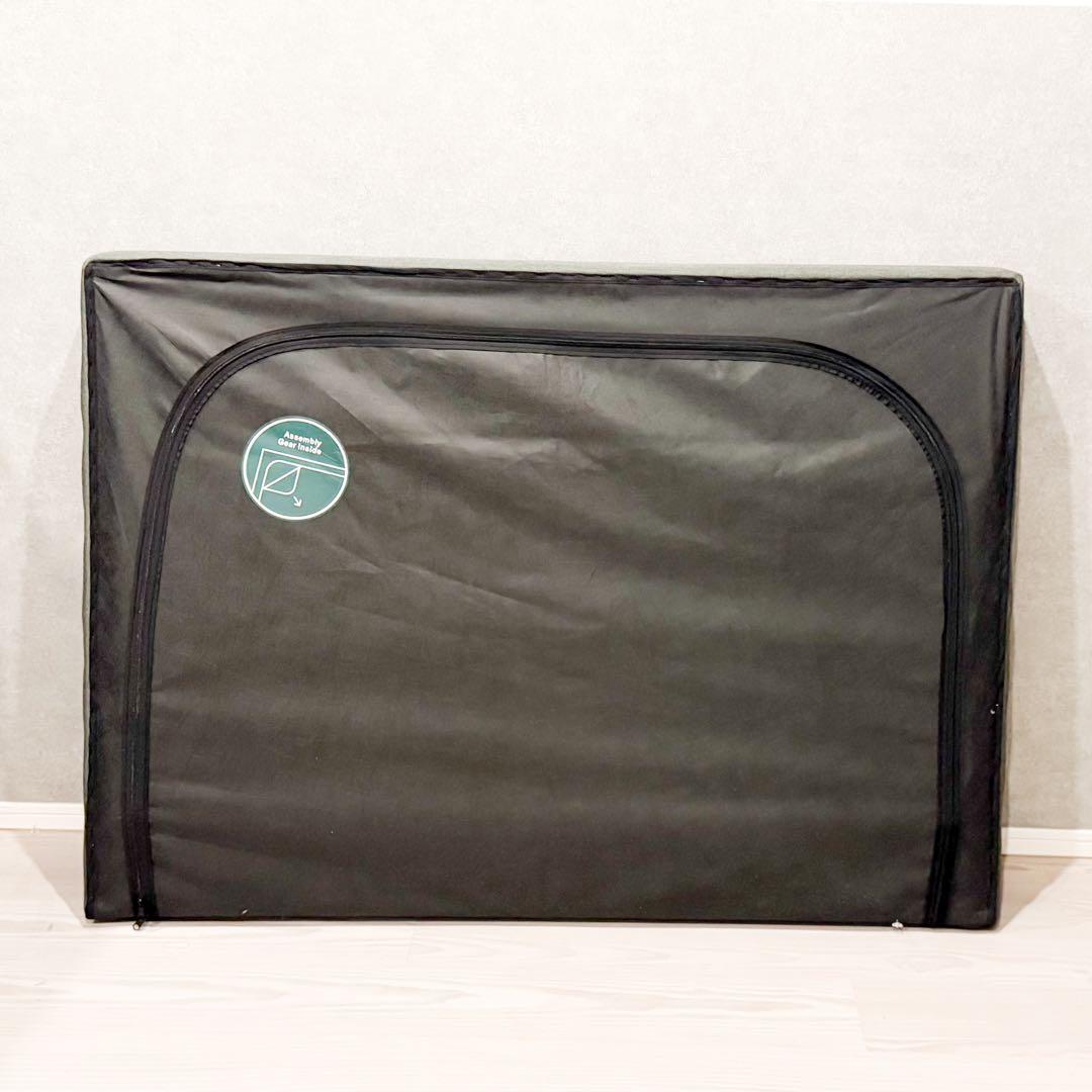 美品ZINUS折りたたみベッドフレーム セミダブルヘッドボード付き（収納バッグ）