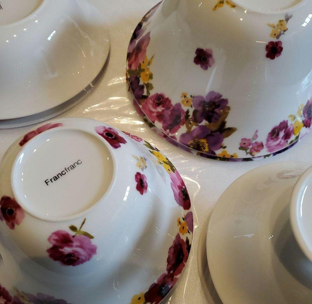 メルカリ便送料込♪Francfranc♪花柄陶器深皿フランフランフロナFLONA