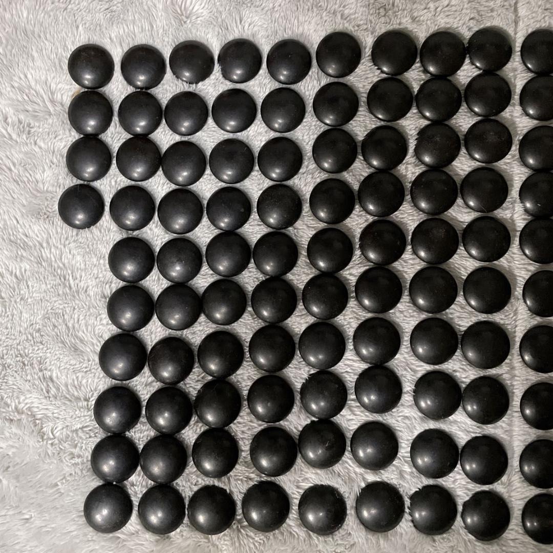 【碁笥付】蛤碁石34号 約9.6mm 那智黒石 白180個 黒174個