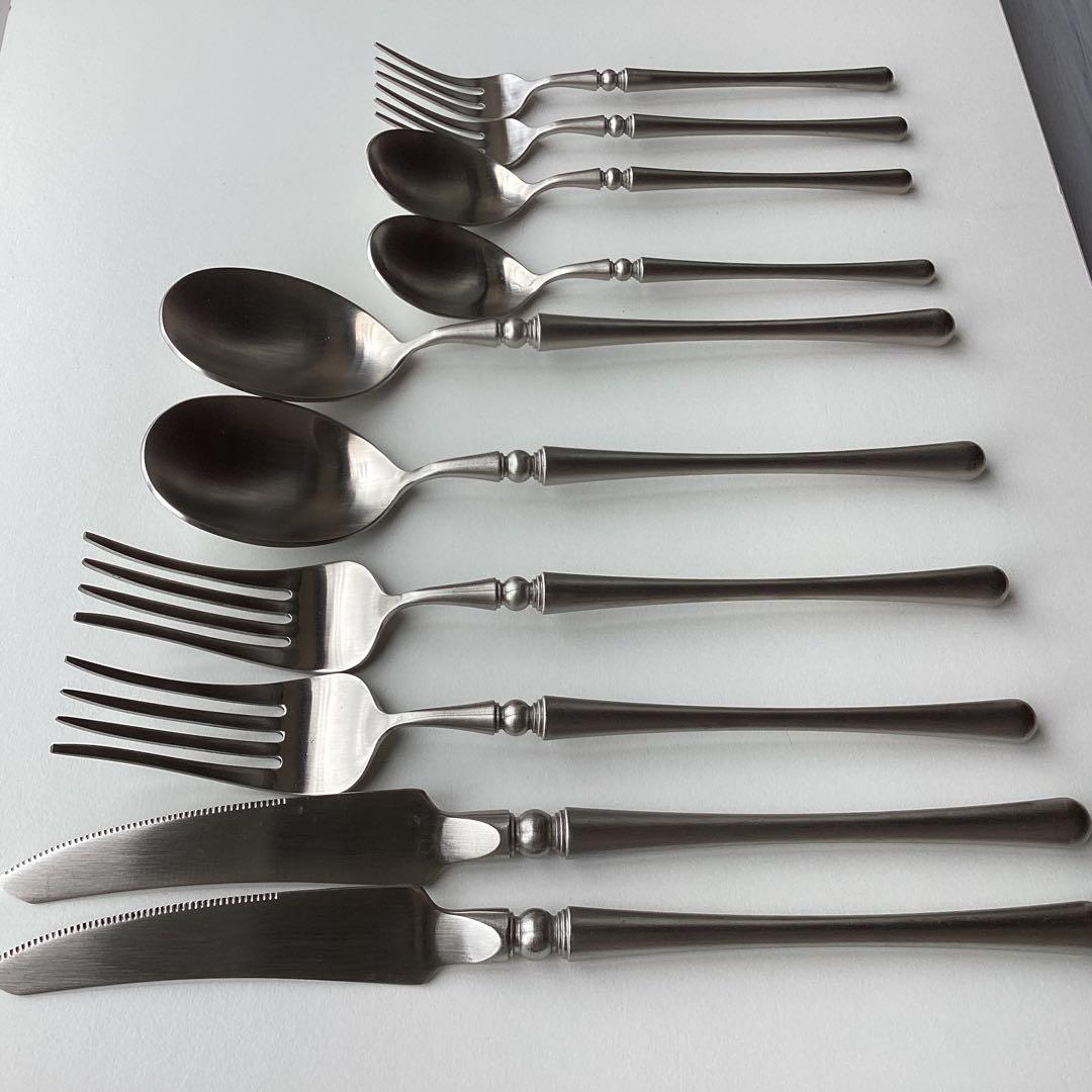 未使用 シルバー カトラリー ディナー & デザート スプーン フォーク ナイフ