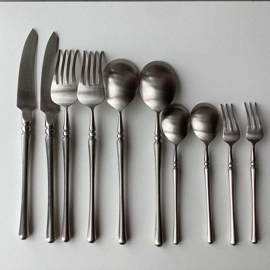 未使用 シルバー カトラリー ディナー & デザート スプーン フォーク ナイフ