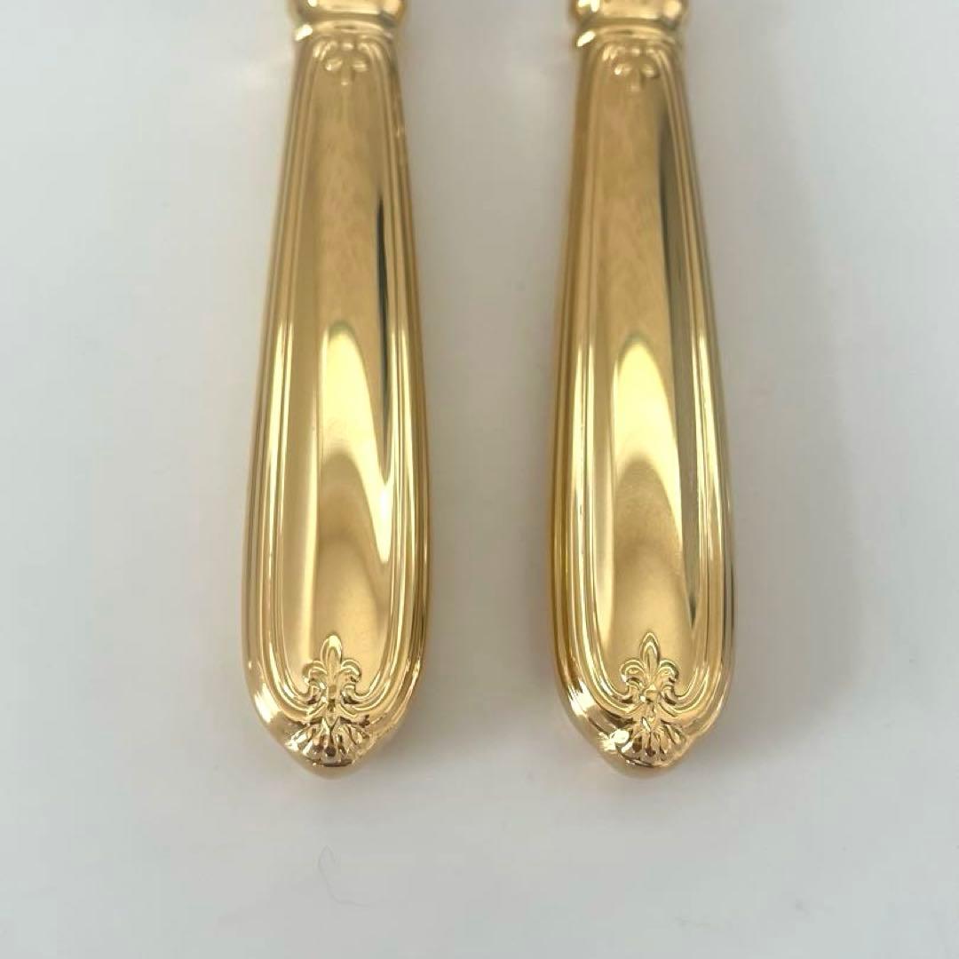 ノリタケ ブリストル フルーツフォーク モナカ柄 2本セット ゴールド