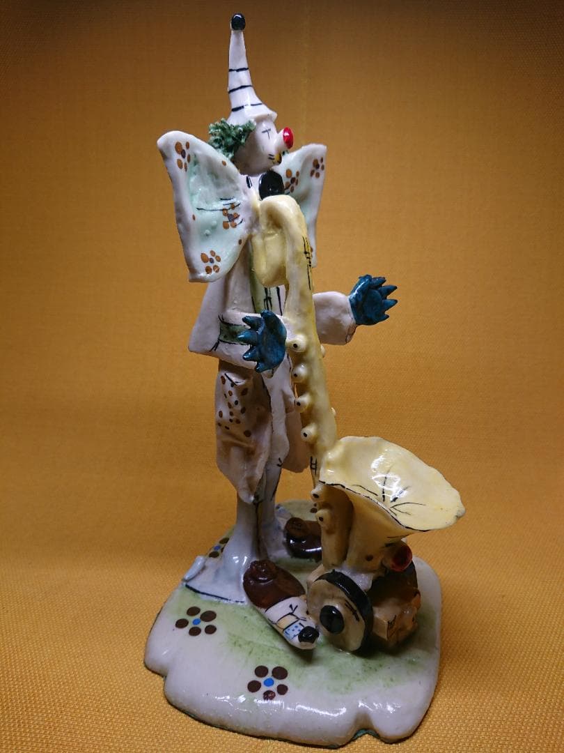 人形　ピエロ　彫像　オブジェ　置物　インテリア　工芸品　美術品　A1286