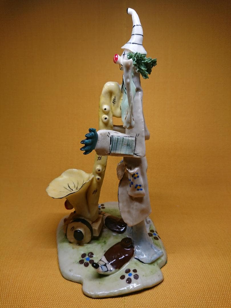 人形　ピエロ　彫像　オブジェ　置物　インテリア　工芸品　美術品　A1286