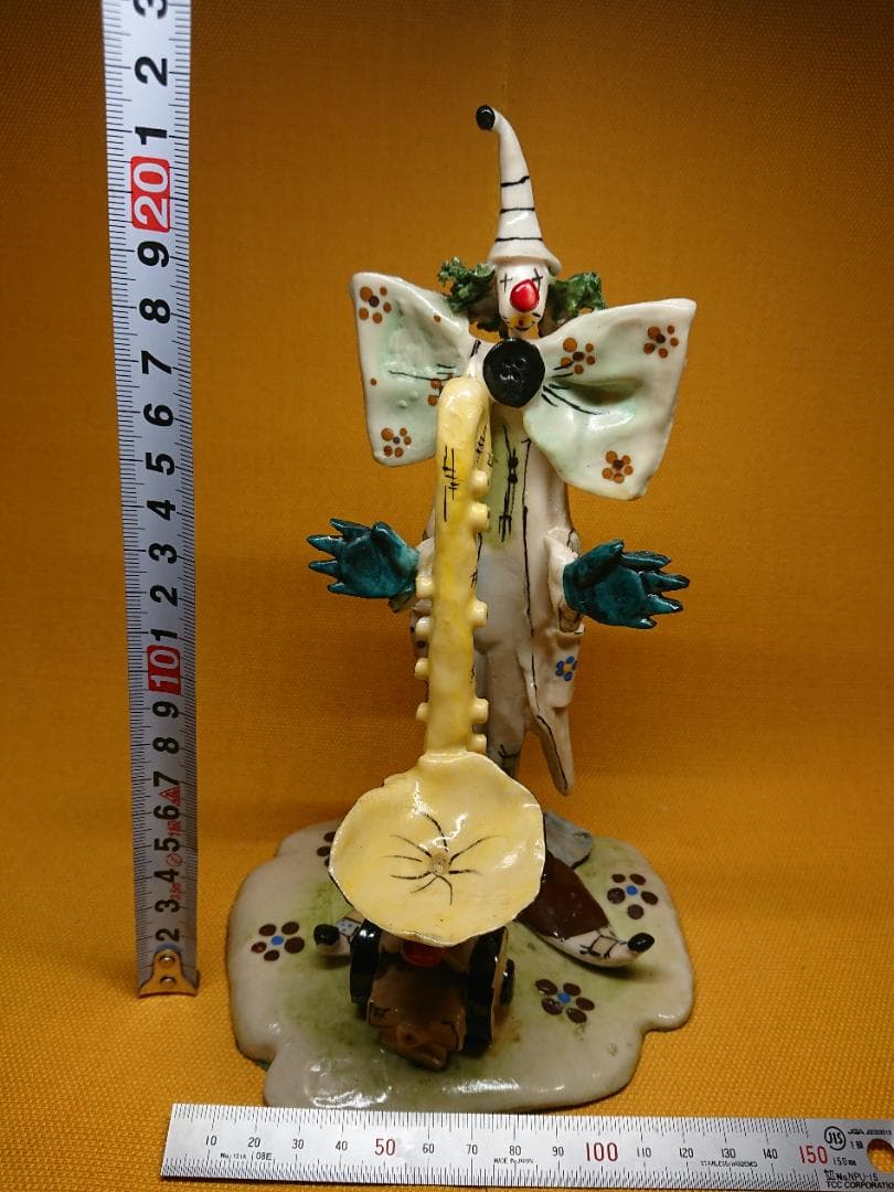 人形　ピエロ　彫像　オブジェ　置物　インテリア　工芸品　美術品　A1286