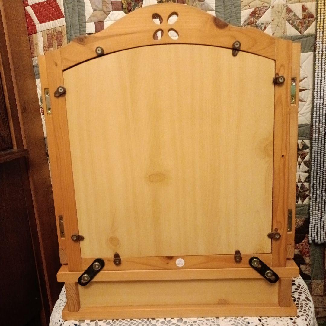 木製 3面鏡 ドレッサー　大きめ　高さ50㌢程　カントリーナチュラル